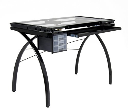 Studio Designs Futura Craft Station, Glass/Metal, Black/Clear