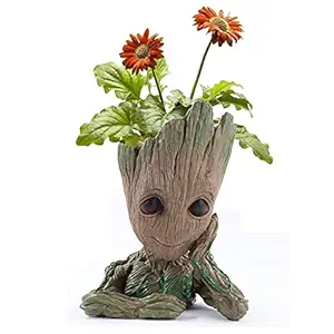 X SAR Marvel Baby Groot Model Multi Purpose Flower Pot Pen Stand Showpiece Home Decoration Items