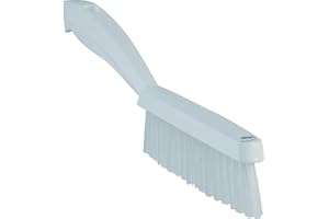 Vikan 41955 Slim, Stiff Bristles, Washing / Sweeping, Hand Brush, Fabric, Upholstery, Carpet, 300mm (White)