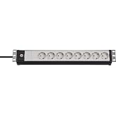 Brennenstuhl Premium-Line &ccedil;oklu priz, 8'li, 19 in&ccedil; formatında, sunucu dolapları i&ccedil;in ideal (3 m kablolu &ccedil;oklu priz, Almanya'd