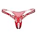 Produktbild Dragon868 Damen String Anhänger Pearl G String Frauen Höschen Low Waist Thongs Unterwäsche Höschen (Rot, Freie Größe)