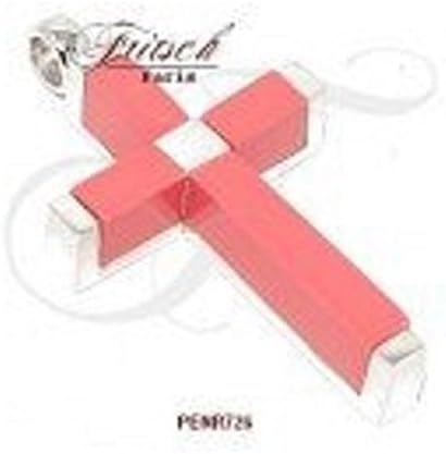 Red/Coral that combines elegance, Thin, Refined Silver 925 Sterling Silver Pendant – Cross