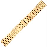 Uhrenband Uhrenarmband Uhrenarmbänder Männer und Frauen Flachkopf 304 Edelstahl Gurt Doppelschnapp Rostfreier Stahl Verschleißfest 170 * 22/24 mm (24mm, GoldⅡ)