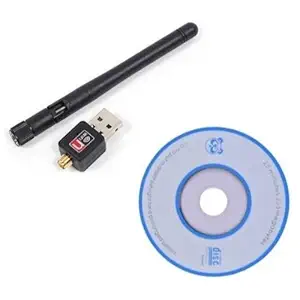 MOBONE WiFi Antenna High Speed 600 Mbps Dongle Connector 802.11n Wi Fi 2.4GHz Wireless LAN Network Card for All PC Desktop & Laptop Z17 USB Adapter (Black) USB Adapter (Black)