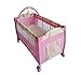 Homcom Portable Baby Child Kid Travel Cot Playpen Play Pen Bed Bassinet Entryway Pink New