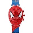 SHASHIKIRAN 3D Action Figure Face Based Toy Design Digital Glowing Watch with Disco Music and Blinking Lights for Kids | for Boys Girls- Good Birthday Return Gift (Spiderman)