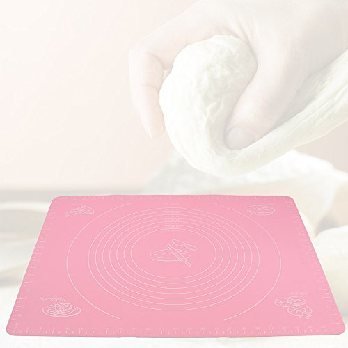Backmatte, Bukm, Silikon Backmatte, Nonstick Maße Fondant Teig Gebäck Backmatte, 50 * 40cm, für Hausfrau, Kochen Enthusiasten (Pink) - 4