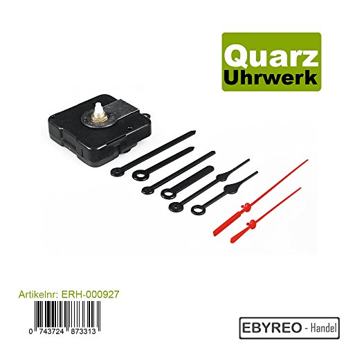 EbyReo® | Quarz-Uhrwerk mit 3 Zeigersätzen aus Kunststoff | Ersatz Uhrwerk (Quarz-Uhrwerk Kunststoff)