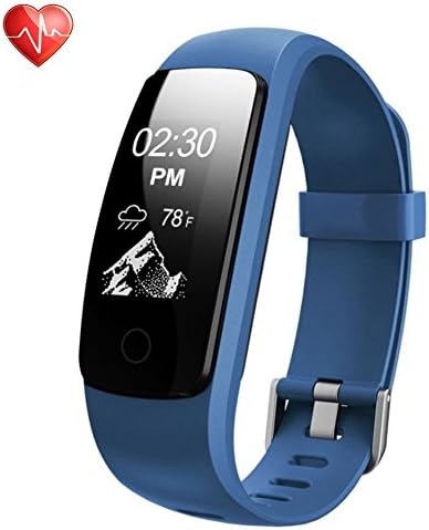 Semaco Fitness Tracker HR, Heart Rate Monitor Wireless Smart Bracelet Waterproof Activity Tracker Pedometer Wristband Sleep Monitor Smartwatch for Android and iOS Smartphones (Blue)