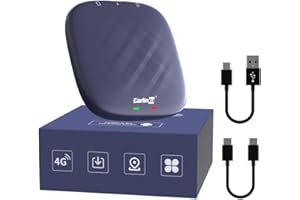CarlinKit 4G+64G AIBOX, CarPlay inalámbrico & Android Auto inalámbrico & Sistema autónomo Android, soporta Ver vídeos, descargar apps de Playstore, Solo para Coches con CarPlay por Cable.