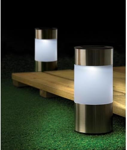 Set of 6 Sleek Chrome Solar Lights