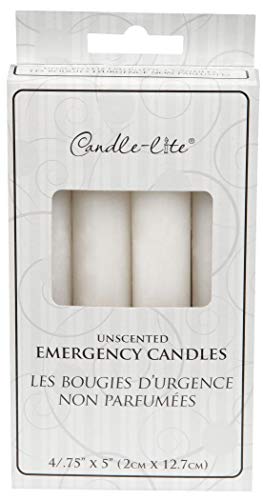 Candle-Lite 3745595 - Velas de emergencia de 12,7 cm, color blanco (4 unidades)