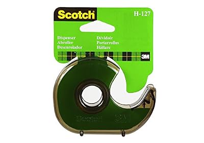 Scotch H-127 Devidoir de table rechargeable pour ruban adhésif 19 mm x 33 m, gris fume
