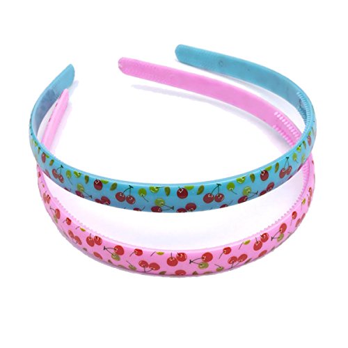 HEADBAND ALICE, CHERRY PATTERN, BLUE/PINK