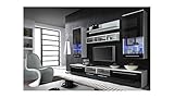 BMF LUNA Modern HIGH GLOSS WALL Entertainment UNIT/TV Stand Cabinet - PERFECT Living Room/Bedroom / Studio Flat - QUALITY suitable PLASMA/LED / LCD/OLED TVs!!! - BLACK