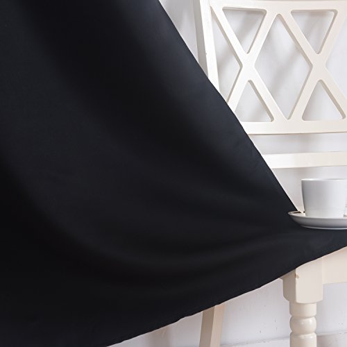 Aquazolax Thermo-Verdunklungsvorhänge, Vorhänge Blickdicht mit Universalband 2 Stück für Alte 167 cm x 137 cm (B x L), 2er-Set, Schwarz - 6