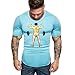 Produktbild JKLEUTRW T Shirt Herren, Männer Outdoor Pure Color Atmungsaktives Tops Rundhals Ausschnitt Gemütlich Print Bluse Freizeit Langarmshirts Sportshirt Muskelshirts Quick Dry
