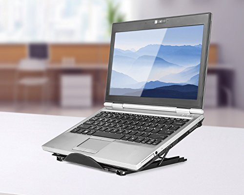 Laptopständer, belüftet, verstellbar, Metall Ineinander Notebook Standplatz, 24x19CM / 9.45×7.48Inch (schwarz) - 2