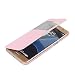 Produktbild Samsung Galaxy S7 Edge Hülle, MTRONX Case Cover Schutzhülle Tasche Etui Klapphülle Fenster-Ansicht Magnetisch Twill PU Leder Dünn Folio Flip für Samsung Galaxy S7 Edge - Rosa(MG1-PK)