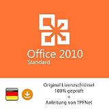 MS Office 2010 Standard 32 bit & 64 bit Vollversion Original Lizenzschl�ssel per Post und E-Mail + Anleitung von TPFNet� - Versand maximal 60Min - 