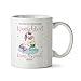 Produktbild Kaffeebecher Motiv Einhorn "Die schönsten Einhörner heißen xxx und sind im xxx geboren!" individuelle Text Gestaltung Tasse Becher personalisiert