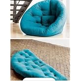 Cushion Floor Puffu Opening 3 Seater Indoor Single Sofa Normandy Quality Fabric Blue