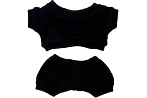 niannyyhouse Vêtements de poupée en peluche de 20 cm, vêtements de sport, costumes, sweat-shirts et pantalons pour poupée (noir, 20 cm)