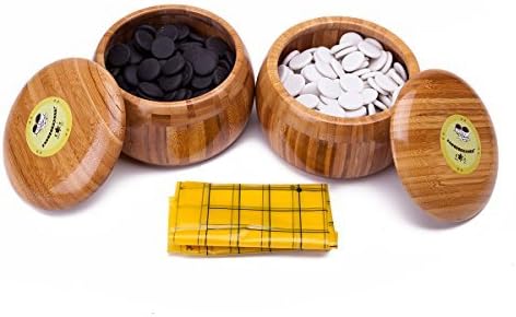 Melamine Single Convex Stones and Bamboo Bowls Go Game Set Wei Qi