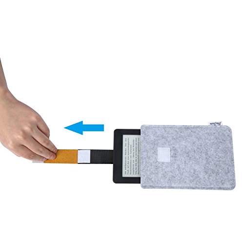 Jiajun Schutzhülle Hülle Case Filz Sleeve für Amazon Kindle Paperwhite 2015 300 PPI 3.Gen/ 2014/ 2013/ 2012 und Kindle Fire HD 6 Cover (20 cm x 14 cm grau) - 4
