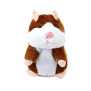 Shinetoy Talking Hamster Repeats What You Say Educational Talking Toy Repeating Hamster Toy Gift for Boys and Girls -Multi Color (Brown Hamster)