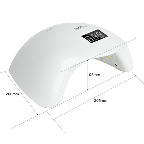 KYG SUN5 2-in-1 24LEDs 36W Nageltrockner UV Gel Nagellampe Lichthärtegerät Mit 10/30/60 Sekunden Und 99S Geringe Wärmemodus Timer Lichthärtungsgerät Für Fingernägel und der Zehennägel Weiß - 2