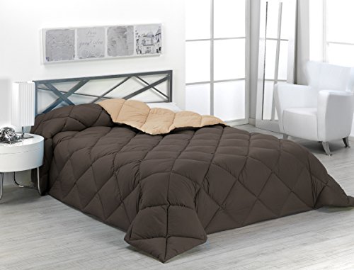 Sabanalia - Edredón nórdico de 400 g reversible (bicolor), para cama de 135/150 cm, color arena y chocolate