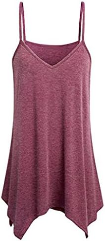 2018 New Summer Strap Camisoles Tank, Womens FashionHandkerchief Hem Flowy Top Solid Loose T-Shirt Blouse Party Casual Shirts by GreatestPAK