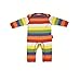 Toby Tiger Unisex Baby Organic Multi Stripe Sleepsuit Multicolored Stripe 0 - 3 Months