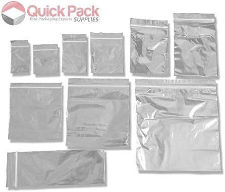 100 Pack - 5" x 7.5" Clear Polythene Plastic Self Seal Grip Seal Bags