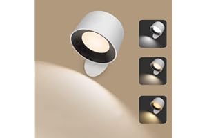 AISUO LED Wall Light, Touch & Remote Control Light, 7 Color Temperature & 5 Brightness Levels, 360 Degree Rotate Ball, Built-in 2500mAh Battery, Rechargeable Wall Light for Bedroom, Living Room