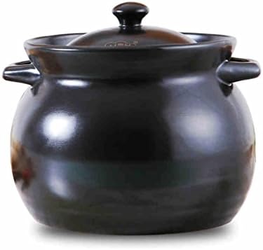 casserole pot Casserole Stew Pot Ceramic Pot Soup Fire High Temperature Soup Pot Health Pot Pot Black Casserole Pot Pot Porridge Pot Large Capacity Black casserole pan ( Size : 6.3L )