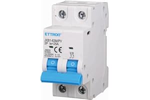 DTTRA ZOREI Interruttore Magnetotermico Fotovoltaico, 2P DC 500V 6KA, Occupa 2 Moduli DIN, MCB DC 2P C25 25A