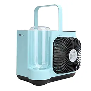 Air Cooling Fan, Low Noise Operation Small Air Conditioner Adjustable Air Outlet for Dorm for Home Office(Blue)