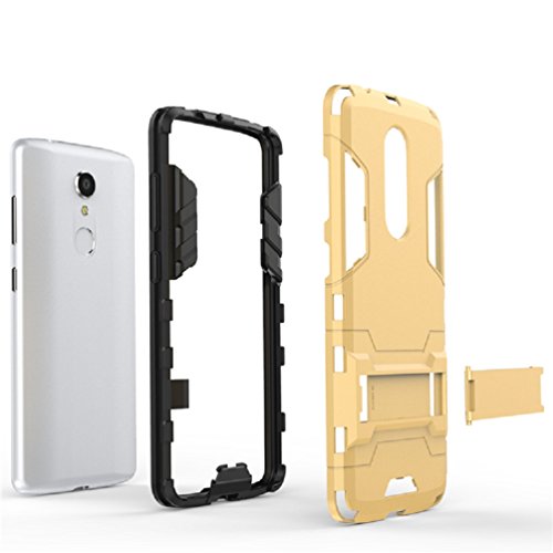 Bllosem ZTE Axon 7 mini Case Hybrid Dual Layer PC TPU Full Body Shock Resistant Armour with Kickstand Function Case for ZTE Axon 7 mini Red