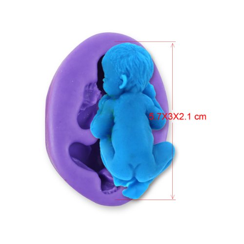 3er Baby Kinder Geburt Form Silikonform Ausstechformen Ausstecher Tortendeko Marzipan Fondant Seife Form - 6