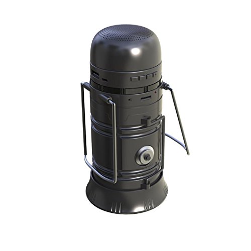 Preisvergleich Produktbild samLIKE Retro-Modellierung Lautsprecher Taschenlampe Power Bank Solar-Ladegerät Freisprechanruf 5 in 1, 5W Bluetooth Kabelloser Tragbare Lautsprecher, 2 Arten von LED-Licht, 3 Farben ( Schwarz)