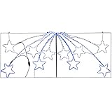 WeRChristmas Animated LED Star Burst Display with Controller Rope Light Silhouette Christmas Decoration, 220 cm - Large, Blue/White (Garden &amp; Outdoors)