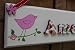 Personalised children's wooden door sign plaque, floral design with hand painted illustration, new baby gift, christening, birthday gift