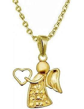 GH1a Schutzengel ANHÄNGER + KETTE 925 Echt Silber + 24K Vergoldet Geschenkidee