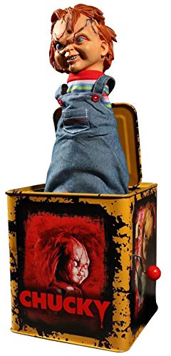 Mezco Toyz Caja Sorpresa de música Chucky 36 cm. La Novia de Chucky. Burst-A-Box