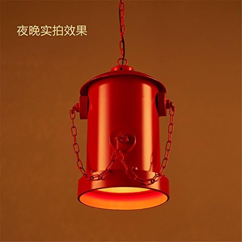 SQIAO Modern LED Pendant Lights Iron Lamps restaurants cafe bar lounge to the hallway fire hydrant post chandeliers 27*45 Red