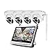 Produktbild LLCOFFGA Wireless Security Camera System 12-Zoll-Monitor NVR-Kit 2 TB HDD 1080P WiFi-FernüBerwachungskameras Plug Play Nachtsicht Bewegungserkennung E-Mail-Benachrichtigungen,4camera
