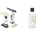 Bundle of Kärcher Window Vac WV 2 Plus N, Battery Running Time: 35 min, LED Display for Battery Status, 2 Suction Nozzles, Spray Bottle with Microfibre Cloth+ Kärcher Window Cleaner Concentrate RM 500