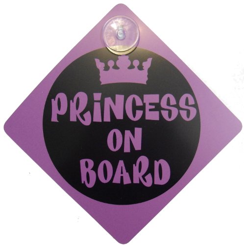 Princess on Board Child Safety includes 1 suction cup for your Car Vechicle Signs